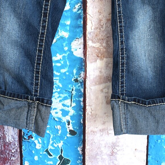 Women's Angels Jeans Denim Bootcut 22" Inseam SIZE 9 Dark Wash - Picture 5 of 10